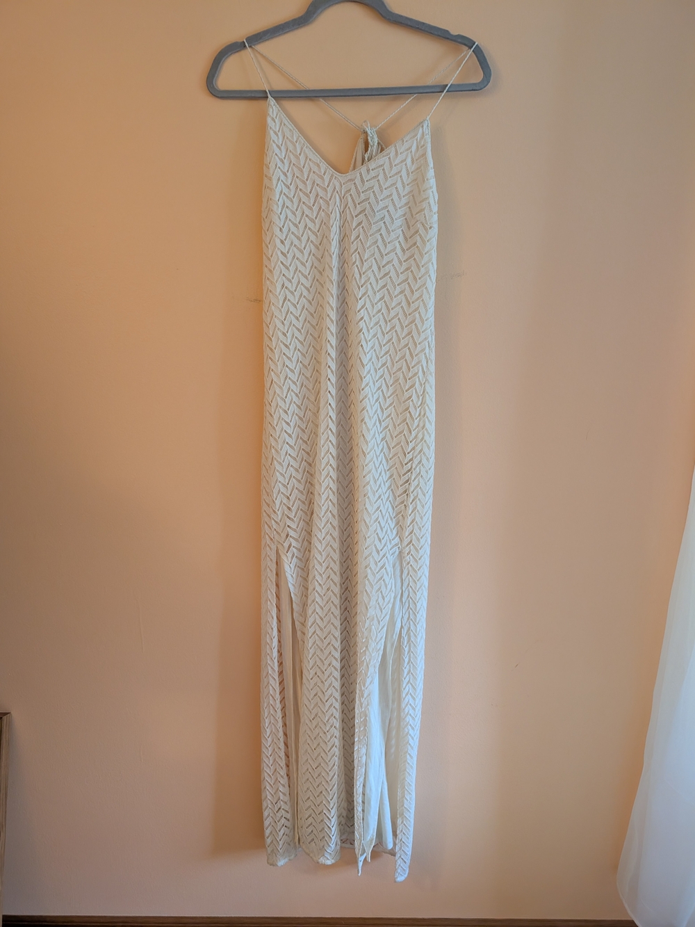 Guess Cream Chevron Knit Maxi Skirt